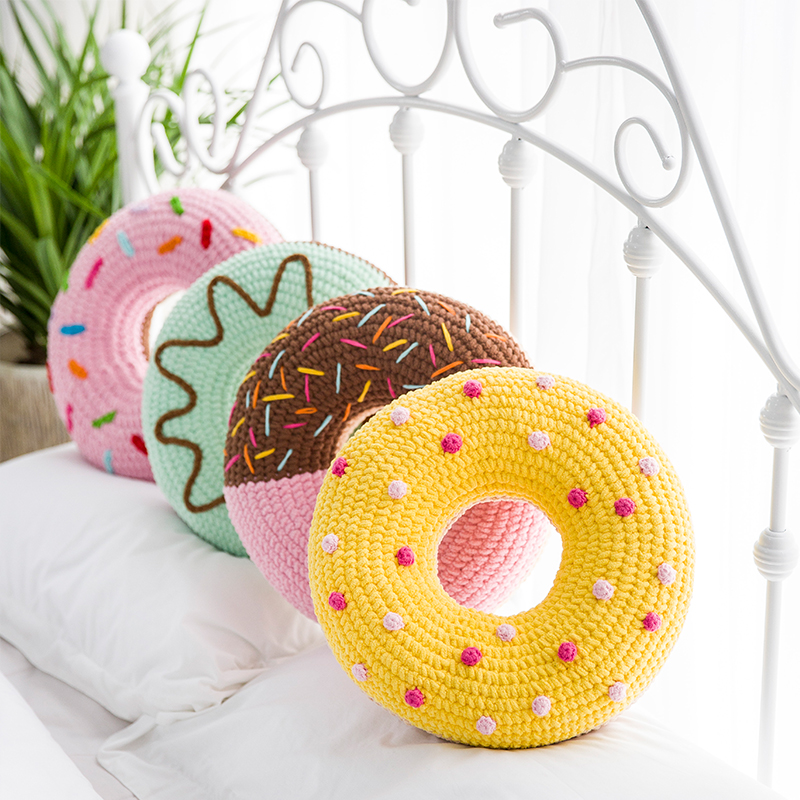 月亮手工 甜甜圈家居抱枕diy材料包